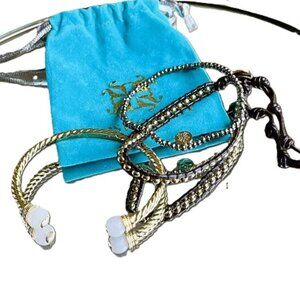 GIFT BAG INCLUDED Rustic Cuff Set of THREE stackable Bracelets Set